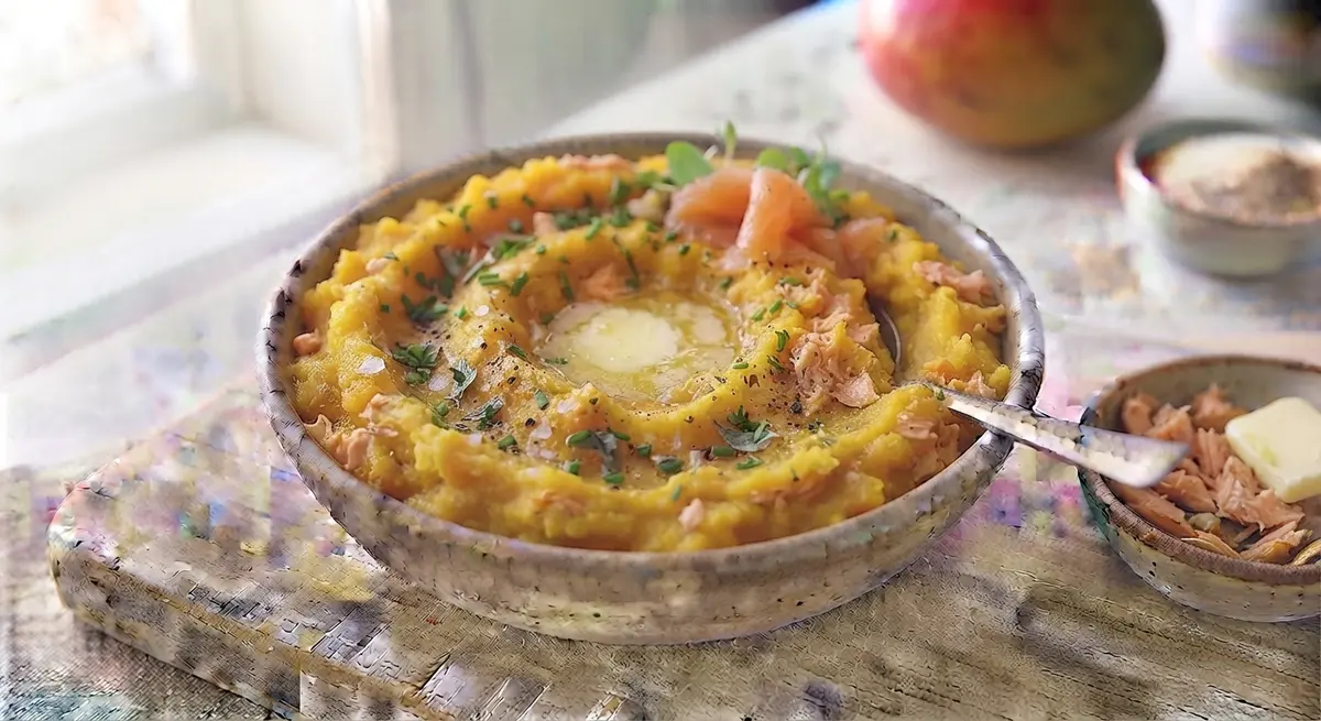 Mashed Salmon and Sweet Potato